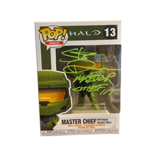 (Geen Ink Signature) Steve Downes Voice of Master Chief Autographed Master Chief with MA40 Assault Rifle  (Protected by Premiuim Pop Fiend Protectors + JSA Authentication) **READ DESCRIPTION* - First Form Collectibles