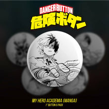 Danger Button!  My Hero Academia Manga 5 Button Pack (First Form Collectibles Exclusive) - First Form Collectibles