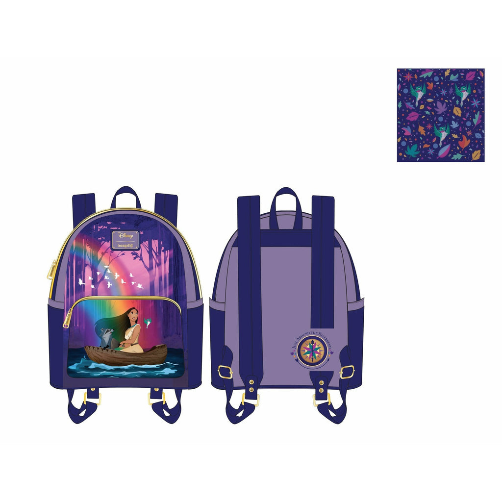 Loungefly Disney Pocahontas Just Around The River Bend Mini Backpack New Loungefly, Disney Pocahontas Just Around the River Bend Mini  main image 3