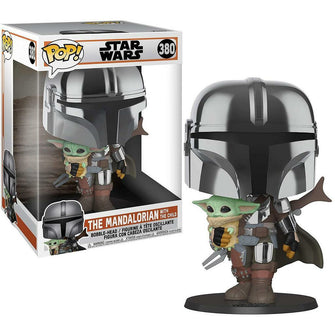 Funko Pop!  Star Wars  The Mandalorian With The Child 10" (Chrome) - First Form Collectibles