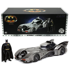 Batman 1989 Movie Batmobile Black Chrome Finish 1:24 Scale Die-Cast Metal Vehicle with Mini-Figure - Exclusive - First Form Collectibles