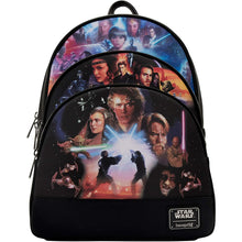 (In-Stock) Loungefly Star Wars Trilogy 2 Triple Pocket Womens Double Strap Shoulder Bag - First Form Collectibles