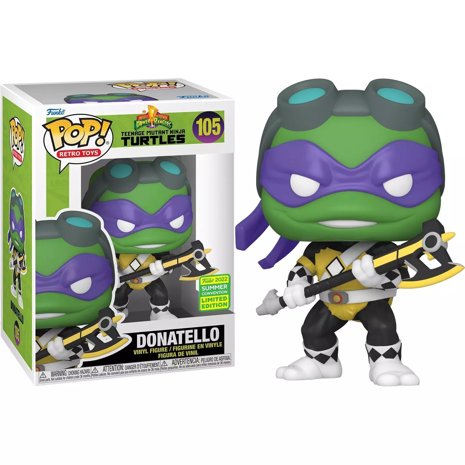 (In-Stock) Funko Pop Retro Toys: TMNT x Power Rangers Donatello Black ...