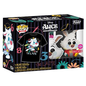 Funko Pop and Tees Large! Collector's Box. Alice in Wonderland 70th Anniversary White Rabbit (Flocked) ( Target Exclusive) - First Form Collectibles