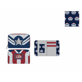 Loungefly Marvel: Falcon Captain America Cosplay Zip Around Wallet *Pre-Order* - First Form Collectibles