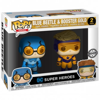 (Vaulted) Funko Pop! DC Super Heroes Blue Beetle and Booster Gold 2 Pk (Special Edition Exclusive) - First Form Collectibles