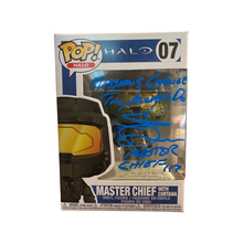 (Quote + Blue Ink Signature) Steve Downes Voice of Master Chief Autographed Master Chief with Cortana (Protected by Premiuim Pop Fiend Protectors + JSA Authentication) **READ DESCRIPTION* - First Form Collectibles