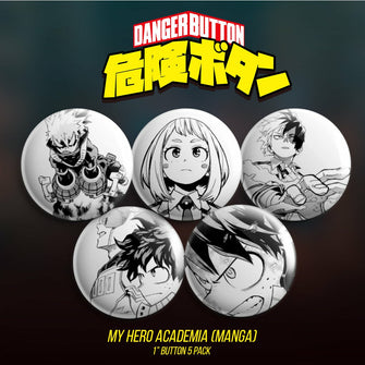 Danger Button!  My Hero Academia Manga 5 Button Pack (First Form Collectibles Exclusive) - First Form Collectibles