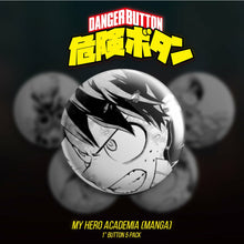 Danger Button!  My Hero Academia Manga 5 Button Pack (First Form Collectibles Exclusive) - First Form Collectibles