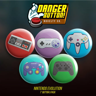 Danger Button! Nintendo Evolution 5 Button Pack (First Form Collectibles Exclusive) - First Form Collectibles